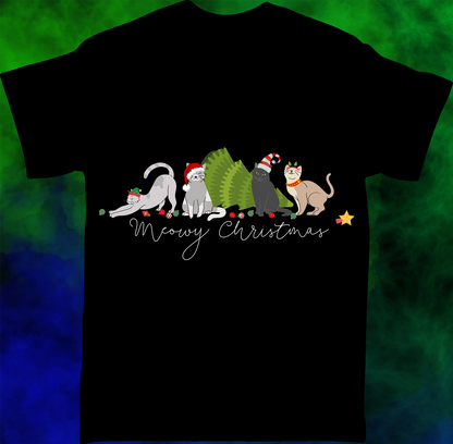 Meowy Christmas Uh-oh - T-shirt - 004