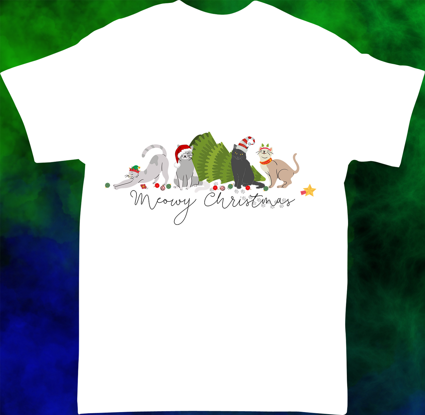 Meowy Christmas Uh-oh - T-shirt - 004