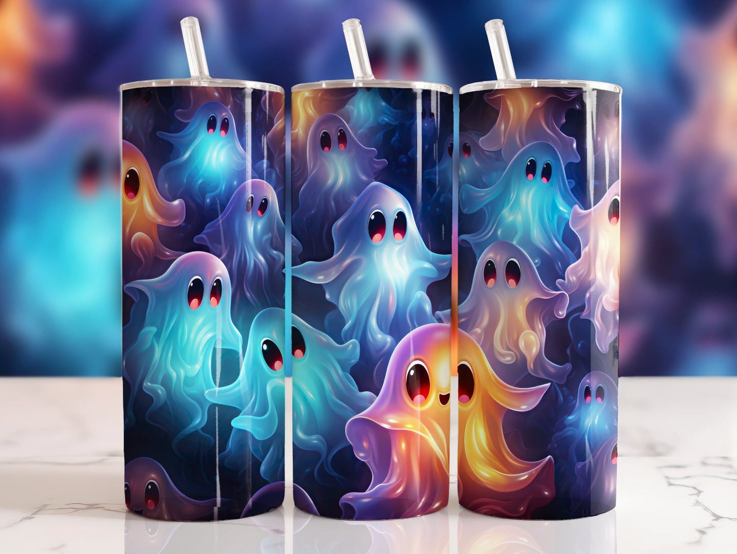 Bright Float Ghosts Tumbler